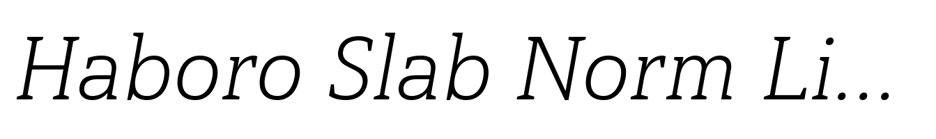 Haboro Slab Norm Light Italic